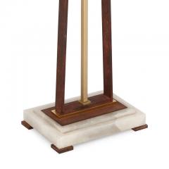 Alabaster gilt metal and patinated iron floor lamp - 3345442