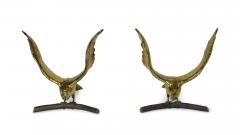 Alain Chervet Alain Chervet Brass Eagles Conference or Dining Glass Table France 1970 - 3204269