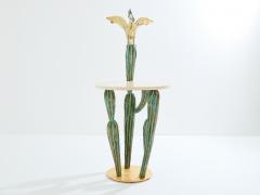 Alain Chervet Alain Chervet brass bronze cactus parrot console table 1989 - 3916530