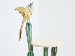 Alain Chervet Alain Chervet brass bronze cactus parrot console table 1989 - 3916536