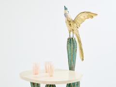 Alain Chervet Alain Chervet brass bronze cactus parrot console table 1989 - 3916537