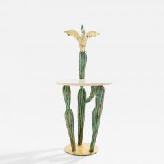 Alain Chervet Alain Chervet brass bronze cactus parrot console table 1989 - 3922796