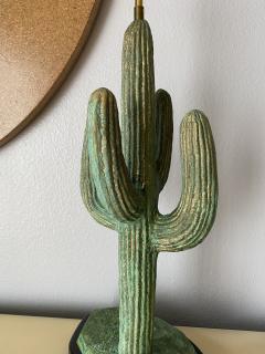 Alain Chervet Brass Saguaro Cactus Lamp in Verdigris Patina - 2521862