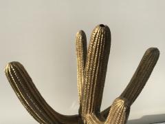 Alain Chervet Brass Saguaro Cactus Sculpture with Roadrunner - 530765