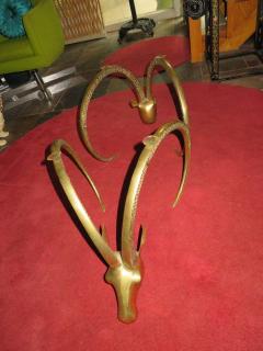 Alain Chervet Magnificent Brass Ibex Ram Head Coffee Table Mid Century Regency Modern - 1602868