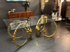 Alain Chervet Signed 3 150 Alain Chervet Brass Ibex Dining Table - 2418001