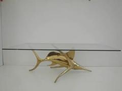 Alain Chervet Signed Alain Chervet Brass Swordfish Coffee Table Base - 3349359