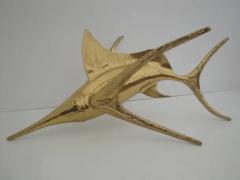 Alain Chervet Signed Alain Chervet Brass Swordfish Coffee Table Base - 3349391