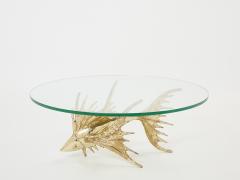 Alain Chervet Unique signed Alain Chervet brass fish sculpture coffee table 1977 - 2945060