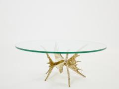 Alain Chervet Unique signed Alain Chervet brass fish sculpture coffee table 1977 - 2945066