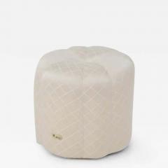 Alain Delon Alain Delon Vintage Salon White Pouf Original Label - 3655065