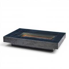 Alain Delon Alain Delon for Maison Jansen Mid Century Brass Chrome Lacquered Coffee Table - 4614869
