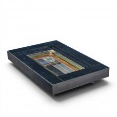 Alain Delon Alain Delon for Maison Jansen Mid Century Brass Chrome Lacquered Coffee Table - 4614876