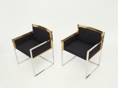 Alain Delon Alain Delon for Maison Jansen armchairs brass chrome copper alcantara 1972 - 2226977