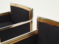 Alain Delon Alain Delon for Maison Jansen armchairs brass chrome copper alcantara 1972 - 2226981