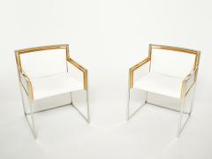 Alain Delon Alain Delon for Maison Jansen armchairs brass chrome copper alcantara 1972 - 2231893