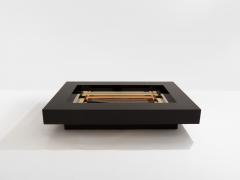 Alain Delon Alain Delon for Maison Jansen brass chrome lacquered coffee table 1972 - 4423123