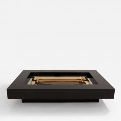 Alain Delon Alain Delon for Maison Jansen brass chrome lacquered coffee table 1972 - 4447117