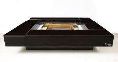 Alain Delon BLACK LAMINATE AND BRASS COFFEE TABLE BY ALAIN DELON FOR JANSEN COLLECTION - 2605641