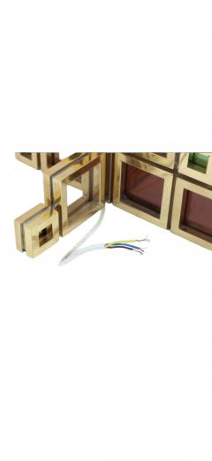 Alain Delon MODERNIST COPPER BRASS CHROME EMERALD ROSE GLASS SCONCES BY ALAIN DELON - 4461089