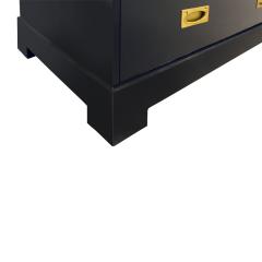 Alain Delon Maison Jansen Elegant Chest of Drawer in Black Lacquer with Brass 1970s - 971276