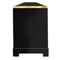 Alain Delon Maison Jansen Elegant Chest of Drawer in Black Lacquer with Brass 1970s - 971282