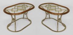 Alain Delon Pair of French Post War Design 1970s Oval Coffee Tables - 463170