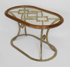 Alain Delon Pair of French Post War Design 1970s Oval Coffee Tables - 463171