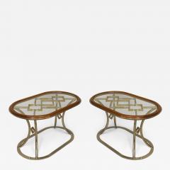 Alain Delon Pair of French Post War Design 1970s Oval Coffee Tables - 464951