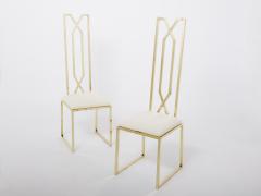 Alain Delon Pair of brass chairs signed by Alain Delon for Jean Charles 1970s - 2893756