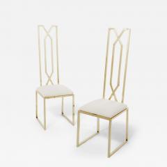 Alain Delon Pair of brass chairs signed by Alain Delon for Jean Charles 1970s - 2895941