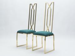 Alain Delon Rare pair of brass chairs signed by Alain Delon for Jean Charles 1970s - 1327347