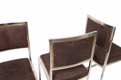 Alain Delon Set of 8 Brass and Chrome Dining Chairs - 265128