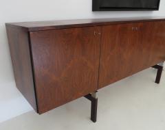 Alain Richard French Palisandre Buffet on Wood and Chrome Legs by Alain Richard - 501356