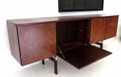 Alain Richard French Palisandre Buffet on Wood and Chrome Legs by Alain Richard - 501357