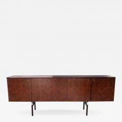 Alain Richard French Palisandre Buffet on Wood and Chrome Legs by Alain Richard - 502010