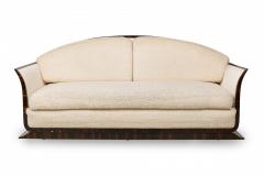 Albert Fournier Albert Fournier Macassar Ebony Veneer and Beige Mohair Upholstered Daybed - 4274921