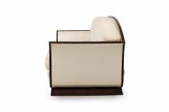 Albert Fournier Albert Fournier Macassar Ebony Veneer and Beige Mohair Upholstered Daybed - 4274922