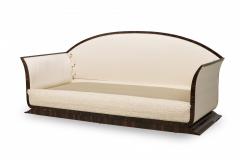 Albert Fournier Albert Fournier Macassar Ebony Veneer and Beige Mohair Upholstered Daybed - 4274925