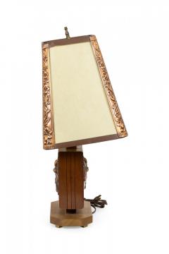 Albert Gilles Pair of Albert Gilles French Art Deco Embossed Copper Table Lamps - 4274582