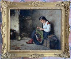 Albert Muller Lingke A Girl Mending  - 1864782