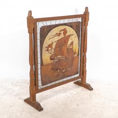 Albert Owlman Harrison Carved and Adzed Oak Fire Screen Attributed to Robert Thompson Mouseman - 4188611