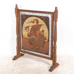Albert Owlman Harrison Carved and Adzed Oak Fire Screen Attributed to Robert Thompson Mouseman - 4188613