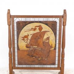 Albert Owlman Harrison Carved and Adzed Oak Fire Screen Attributed to Robert Thompson Mouseman - 4188616