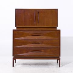 Albert Parvin Albert Parvin Style Mid Century Walnut Highboy Dresser - 4094529