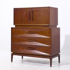 Albert Parvin Albert Parvin Style Mid Century Walnut Highboy Dresser - 4094531