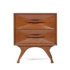 Albert Parvin Albert Parvin Style Roma Mid Century Sculpted Walnut Nightstands Pair - 3846603