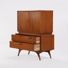 Albert Parvin An Albert Parvin style mid century modern walnut highboy dresser  - 3464743