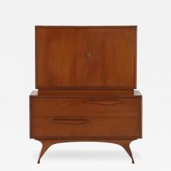 Albert Parvin An Albert Parvin style mid century modern walnut highboy dresser  - 3467093