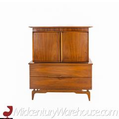 Albert Parvin Style Mid Century Walnut Highboy Dresser - 2568808